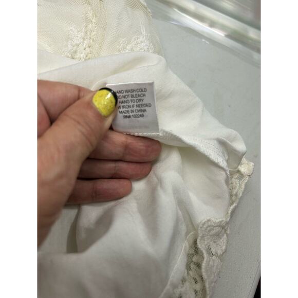 Skies Are Blue White Lace Floral Tank Top Size S Coquette Boho Frilly Whimsy - Picture 11 of 12